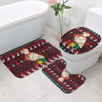 Guinea Christmas Bathroom Set with Festive Dove String Lights and Red Black Holiday Pattern - Wonder Print Shop