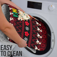 Guinea Christmas Bathroom Set with Festive Dove String Lights and Red Black Holiday Pattern - Wonder Print Shop