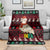 Guinea Christmas Blanket with Festive Dove String Lights and Red Black Holiday Pattern - Wonder Print Shop