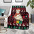 Guinea Christmas Blanket with Festive Dove String Lights and Red Black Holiday Pattern - Wonder Print Shop