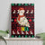 Guinea Christmas Canvas Wall Art with Festive Dove String Lights and Red Black Holiday Pattern - Wonder Print Shop