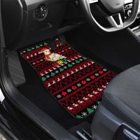 Guinea Christmas Car Mats with Festive Dove String Lights and Red Black Holiday Pattern - Wonder Print Shop