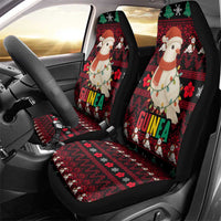 Guinea Christmas Car Seat Cover with Festive Dove String Lights and Red Black Holiday Pattern - Wonder Print Shop
