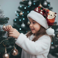 Guinea Christmas Santa Hat with Festive Dove String Lights and Red Black Holiday Pattern - Wonder Print Shop