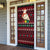 Guinea Christmas Door Cover with Festive Dove String Lights and Red Black Holiday Pattern - Wonder Print Shop