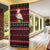 Guinea Christmas Door Cover with Festive Dove String Lights and Red Black Holiday Pattern - Wonder Print Shop