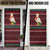 Guinea Christmas Door Cover with Festive Dove String Lights and Red Black Holiday Pattern - Wonder Print Shop