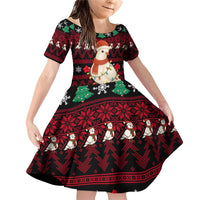 Guinea Christmas Family Matching Off Shoulder Short Dress and Hawaiian Shirt with Festive Dove String Lights and Red Black Holiday Pattern - Wonder Print Shop