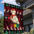 Guinea Christmas Garden Flag with Festive Dove String Lights and Red Black Holiday Pattern - Wonder Print Shop
