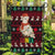 Guinea Christmas Garden Flag with Festive Dove String Lights and Red Black Holiday Pattern - Wonder Print Shop
