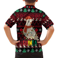 Guinea Christmas Hawaiian Shirt with Festive Dove String Lights and Red Black Holiday Pattern - Wonder Print Shop