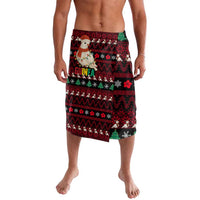 Guinea Christmas Lavalava with Festive Dove String Lights and Red Black Holiday Pattern - Wonder Print Shop