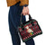 Guinea Christmas Shoulder Handbag with Festive Dove String Lights and Red Black Holiday Pattern - Wonder Print Shop