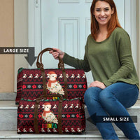 Guinea Christmas Travel Bag with Festive Dove String Lights and Red Black Holiday Pattern - Wonder Print Shop