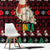Guinea Christmas Window Curtain with Festive Dove String Lights and Red Black Holiday Pattern - Wonder Print Shop