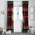 Guinea Christmas Window Curtain with Festive Dove String Lights and Red Black Holiday Pattern - Wonder Print Shop