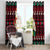 Guinea Christmas Window Curtain with Festive Dove String Lights and Red Black Holiday Pattern - Wonder Print Shop