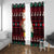 Guinea Christmas Window Curtain with Festive Dove String Lights and Red Black Holiday Pattern - Wonder Print Shop