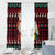 Guinea Christmas Window Curtain with Festive Dove String Lights and Red Black Holiday Pattern - Wonder Print Shop