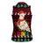Guinea Christmas Women Sleeveless Polo Shirt with Festive Dove String Lights and Red Black Holiday Pattern - Wonder Print Shop