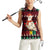 Guinea Christmas Women Sleeveless Polo Shirt with Festive Dove String Lights and Red Black Holiday Pattern - Wonder Print Shop