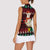Guinea Christmas Women Sleeveless Polo Shirt with Festive Dove String Lights and Red Black Holiday Pattern - Wonder Print Shop