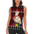Guinea Christmas Women Sleeveless Polo Shirt with Festive Dove String Lights and Red Black Holiday Pattern - Wonder Print Shop