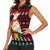 Guinea Christmas Women Sleeveless Polo Shirt with Festive Dove String Lights and Red Black Holiday Pattern - Wonder Print Shop