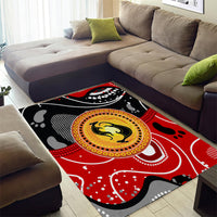 Aboriginal Flag Style Dot Art And Abstract Kangaroo Area Rug - Wonder Print Shop