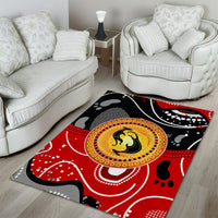 Aboriginal Flag Style Dot Art And Abstract Kangaroo Area Rug - Wonder Print Shop