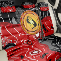 Aboriginal Flag Style Dot Art And Abstract Kangaroo Back Car Seat Cover - Wonder Print Shop