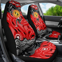 Aboriginal Flag Style Dot Art And Abstract Kangaroo Car Seat Cover - Wonder Print Shop