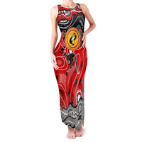 Aboriginal Flag Style Dot Art And Abstract Kangaroo Family Matching Tank Maxi Dress and Hawaiian Shirt - Wonder Print Shop