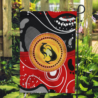 Aboriginal Flag Style Dot Art And Abstract Kangaroo Garden Flag - Wonder Print Shop