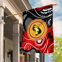 Aboriginal Flag Style Dot Art And Abstract Kangaroo Garden Flag - Wonder Print Shop