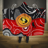 Aboriginal Flag Style Dot Art And Abstract Kangaroo Hooded Blanket