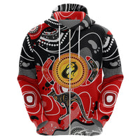Aboriginal Flag Style Dot Art And Abstract Kangaroo Hoodie - Wonder Print Shop