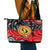 Aboriginal Flag Style Dot Art And Abstract Kangaroo Leather Tote Bag - Wonder Print Shop