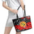 Aboriginal Flag Style Dot Art And Abstract Kangaroo Leather Tote Bag - Wonder Print Shop