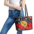 Aboriginal Flag Style Dot Art And Abstract Kangaroo Leather Tote Bag - Wonder Print Shop