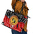 Aboriginal Flag Style Dot Art And Abstract Kangaroo Leather Tote Bag - Wonder Print Shop
