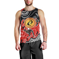 Aboriginal Flag Style Dot Art And Abstract Kangaroo Men Tank Top - Wonder Print Shop