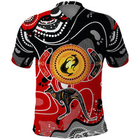 Aboriginal Flag Style Dot Art And Abstract Kangaroo Polo Shirt - Wonder Print Shop