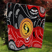 Aboriginal Flag Style Dot Art And Abstract Kangaroo Quilt - Wonder Print Shop