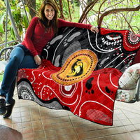 Aboriginal Flag Style Dot Art And Abstract Kangaroo Quilt - Wonder Print Shop