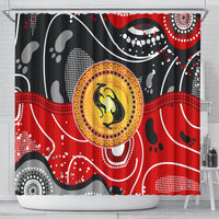 Aboriginal Flag Style Dot Art And Abstract Kangaroo Shower Curtain