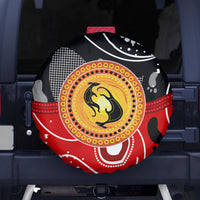 Aboriginal Flag Style Dot Art And Abstract Kangaroo Spare Tire Cover - Wonder Print Shop