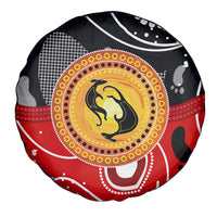 Aboriginal Flag Style Dot Art And Abstract Kangaroo Spare Tire Cover - Wonder Print Shop