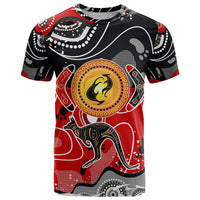 Aboriginal Flag Style Dot Art And Abstract Kangaroo T Shirt - Wonder Print Shop