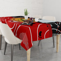 Aboriginal Flag Style Dot Art And Abstract Kangaroo Tablecloth - Wonder Print Shop